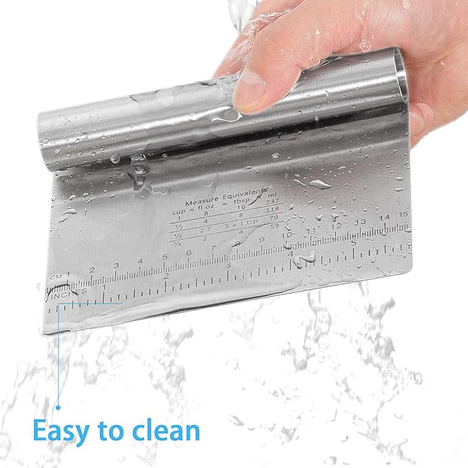 Pro Dough Pastry Scraper/Cutter/Chopper Stainless Steel Mirror Polished - Image 6