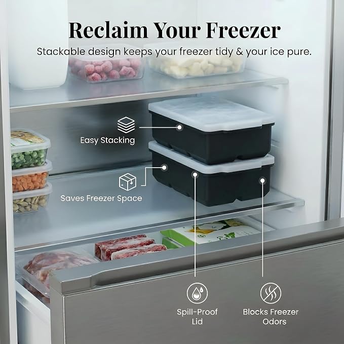KitchFort Large Silicone Ice Cube Tray, Easy Release 2" Big Ice Cubes - Image 6