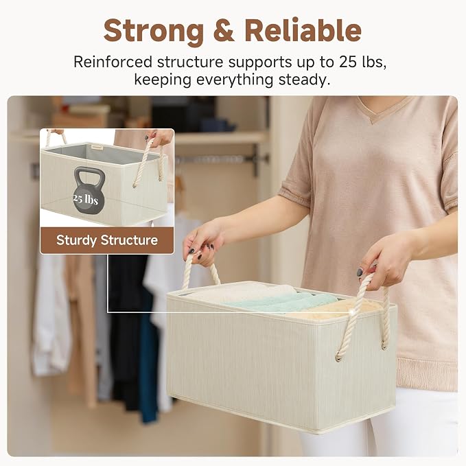 StorageWorks Storage Baskets for Shelves, Fabric Storage Bins, Closet - Image 6