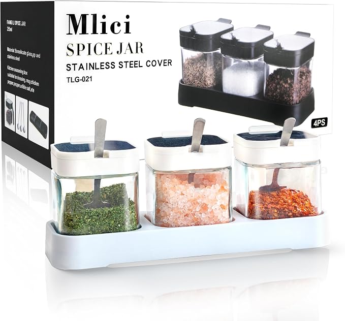Mlici 8.6 oz Condiments Container Seasoning Jars, Kitchen Spicy Jars - Image 7