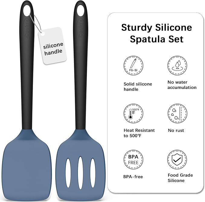 Coukre 2 Pack Silicone Spatula Set, High Heat Resistant, BPA Free Kitchen - Image 2