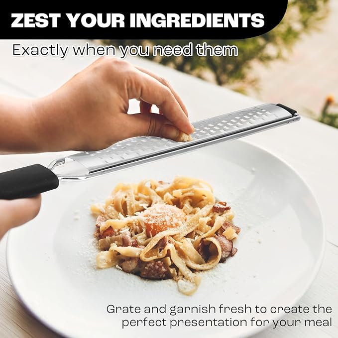 Zester Grater with Protective Cover – Fine Stainless Steel Lemon Zester cheese - Image 6