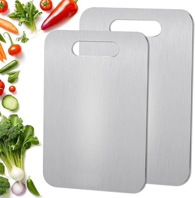 Titanium Cutting Boards for Kitchen, Food Grade 304 Stainless Steel Cutting by Unknown