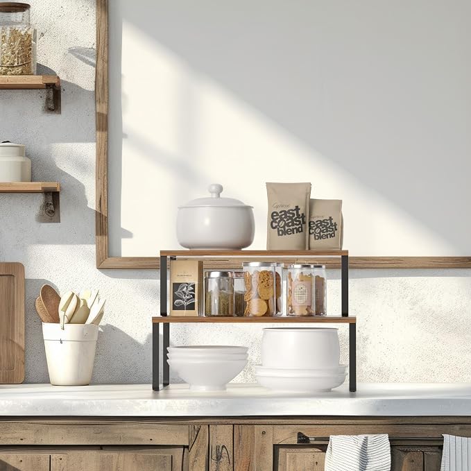 NEX Kitchen Cabinet and Counter Shelf Organizer, Stackable & Expandable - Image 6