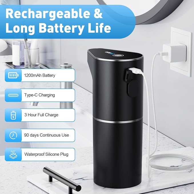 Fantictas Automatic Soap Dispenser, Touchless Hand Wall Mount Rechargeable 3 - Image 3