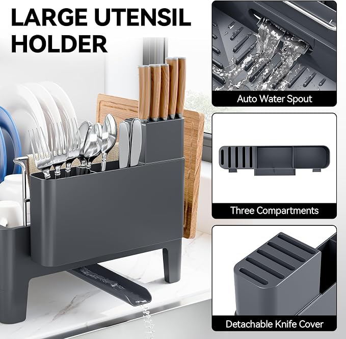 Urackify Expandable Dish Drying Rack, Stainless Steel Dish Rack - Image 5