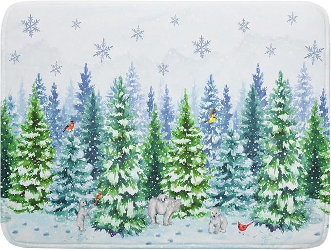 Winter Bear Bird Dish Drying Mat by Giwawa