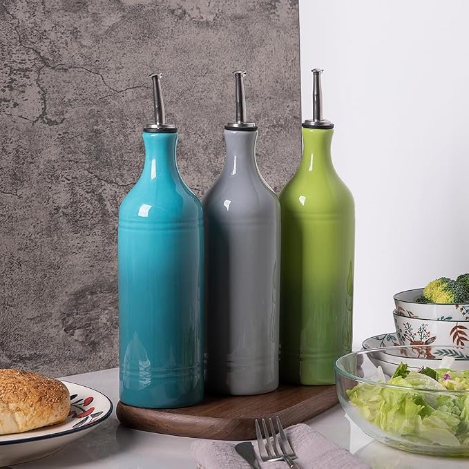 Sweejar Large Ceramic Olive Oil Dispenser Bottle, Opaque Oil Cruet Protects to - Image 5