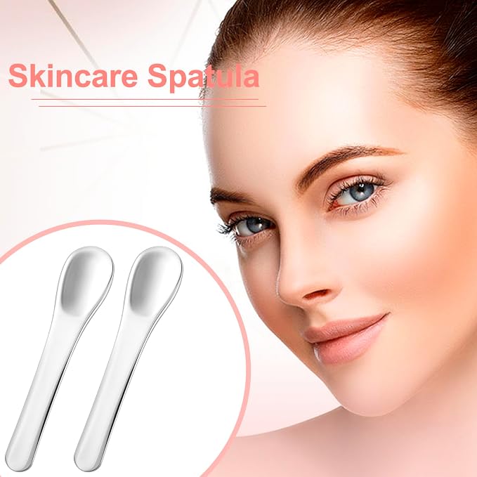 Pndeyo 3pcs Mini Stainless Steel Makeup Spatula, Reusable Cosmetic Cream - Image 4