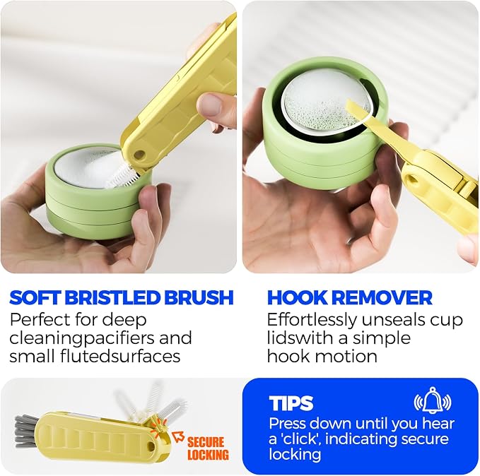6 Pack Holikme 4 in 1 Cup Lid Cleaning Brush Set - Image 4