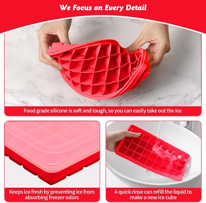 Silicone Ice Cube Tray with Leak-Proof Lid & Storage Bin - Image 5