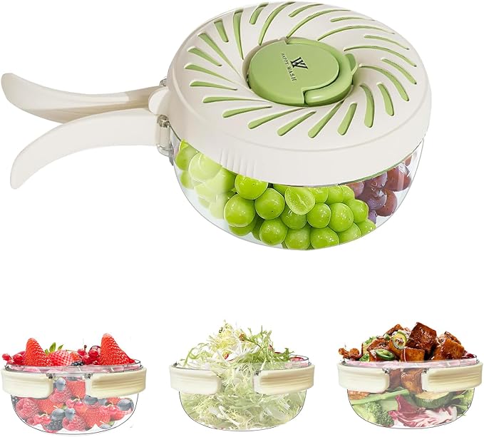 Fruit Washing Bowl with Strainer and Lid with Handle, Portable Strainers and by Unknown