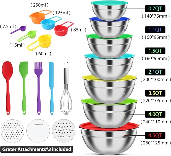 ENVTEK Mixing Bowls with Lids Set, Size 4.5 - Image 2