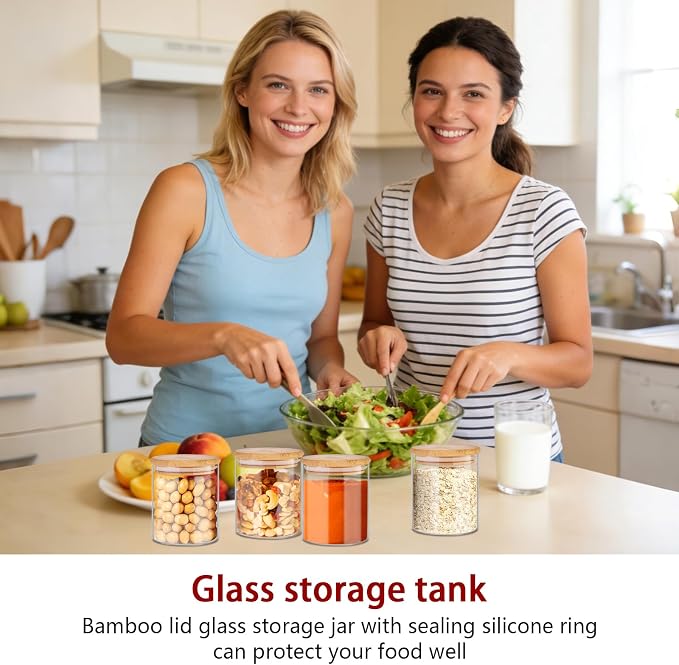 SLifeJars - Glass Jars with Bamboo Lids 16 oz, Bamboo Lid Jar - Image 6