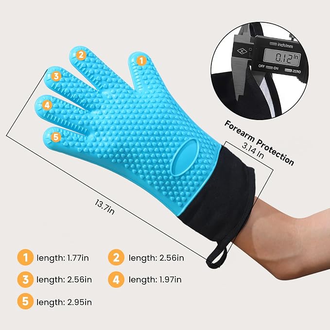 GEEKHOM BBQ Gloves Heat Resistant Oven Mitts - Image 8