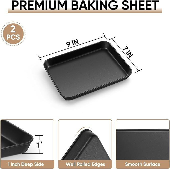 E-far Baking Sheet Set of 2, Nonstick Carbon Steel Baking Trays - Image 2