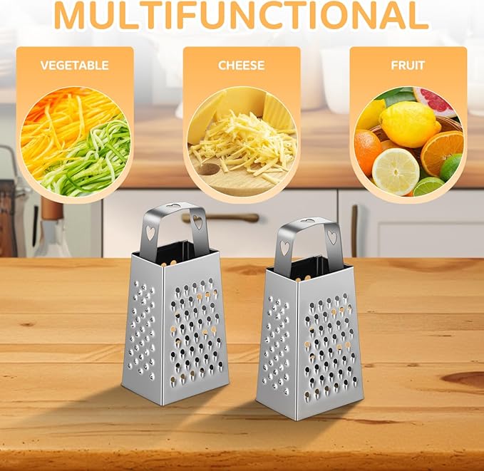 ABOOFAN 6Pcs Mini Box Graters, 4-Sided Stainless Steel Cheese Grater & Zester - Image 5