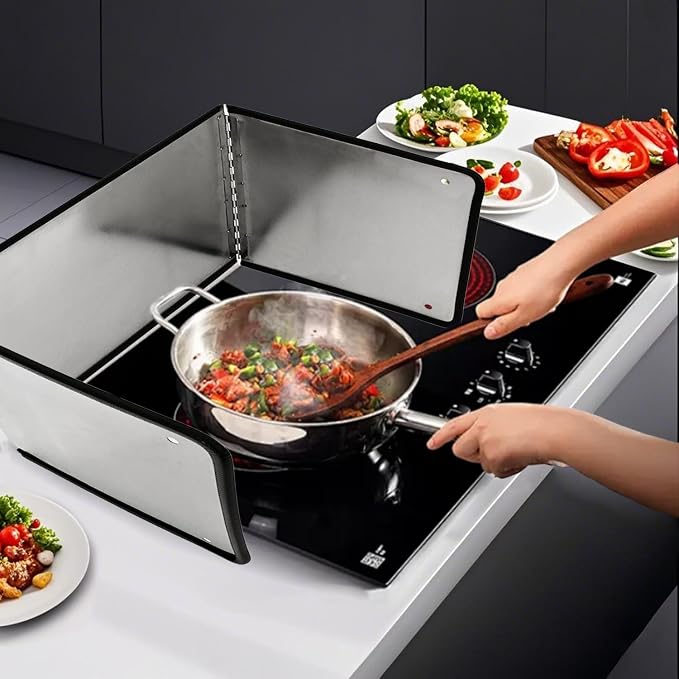 Large 3 Sided Splatter Guard for Frying Stove Top, Oil Splash Guard Cooking for - Image 7