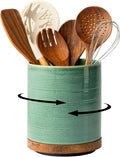 Utensil Holder, 360° Rotating Extra Large Ceramic Kitchen Utensil Holder by MIKIGEY