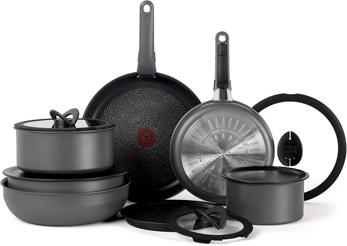 T-fal Ingenio Expertise Non Stick Cookware Set 14 Piece, Oven Broiler Safe 500F by T-falbrand