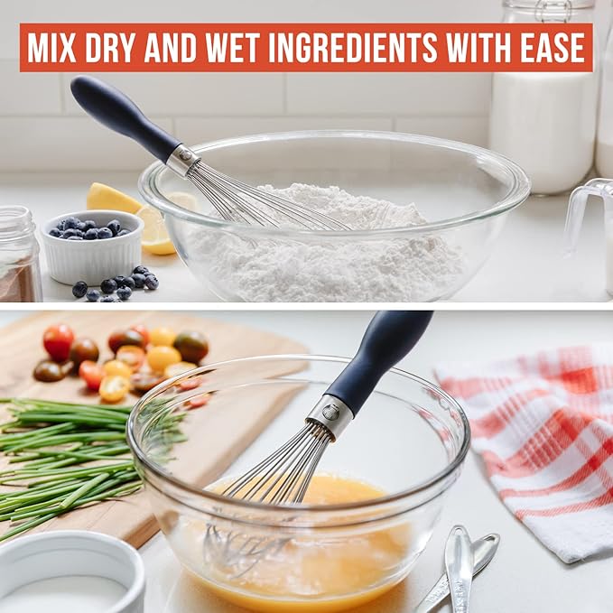 Chef Pomodoro 3-Piece Kitchen Whisk Set, Stainless Steel Whisks - Image 5