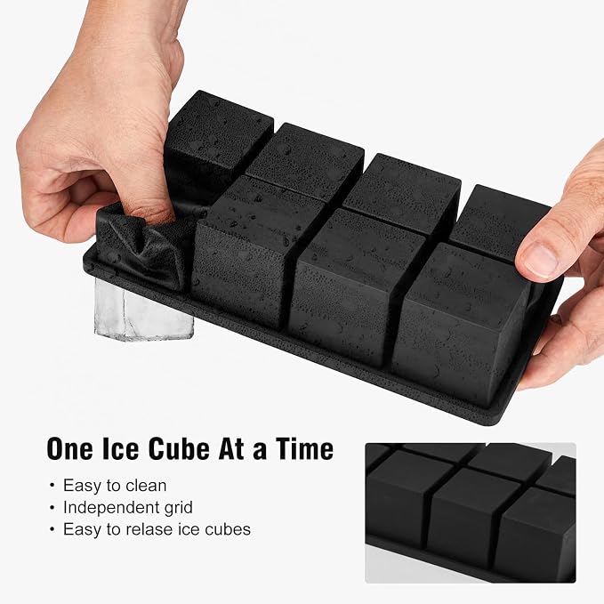 Samuelworld Large Silicone Ice Cube Tray Molds, Big 2 Inch Cubes - Image 3