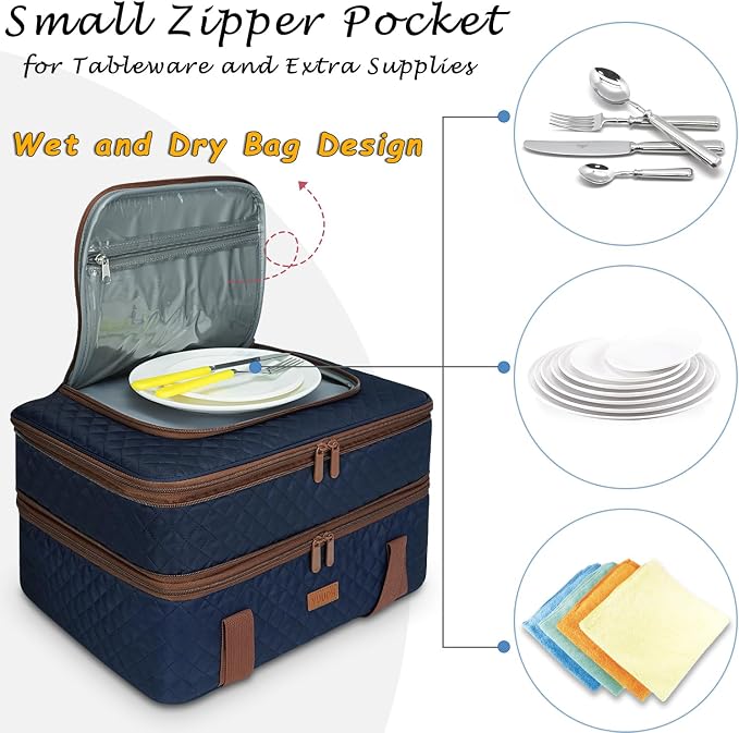 Quilted Insulated Double Casserole Carrier - Image 5
