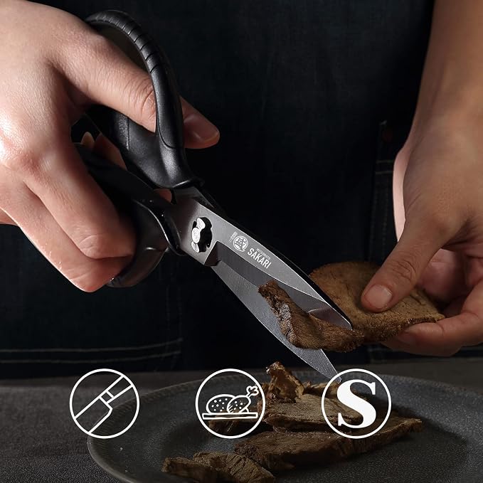 MITSUMOTO SAKARI Japanese Kitchen Scissors, Heavy Duty Poultry Shears, - Image 4