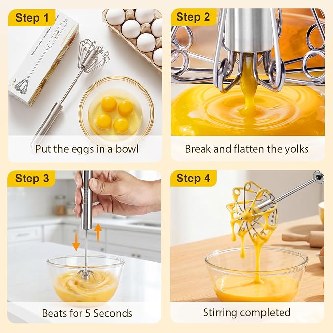 Upgraded Stainless Steel Semi-Automatic Whisk - Image 3