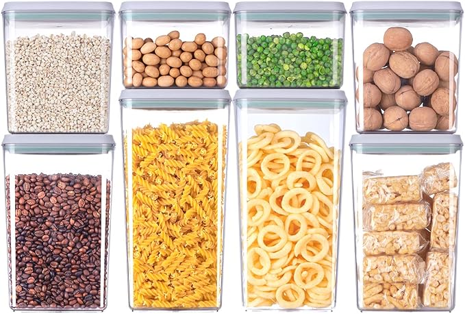 8-Piece Set of Pop Airtight Food Storage Containers by EQI