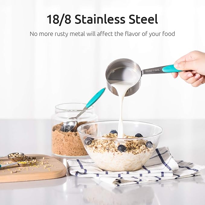Measuring Cups : U-Taste 18/8 Stainless Steel Measuring Cups and Spoons Set of - Image 3