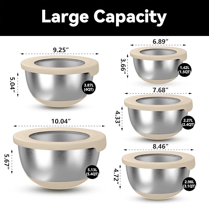 KITEISCAT Stainless Steel Mixing Bowls - Image 2