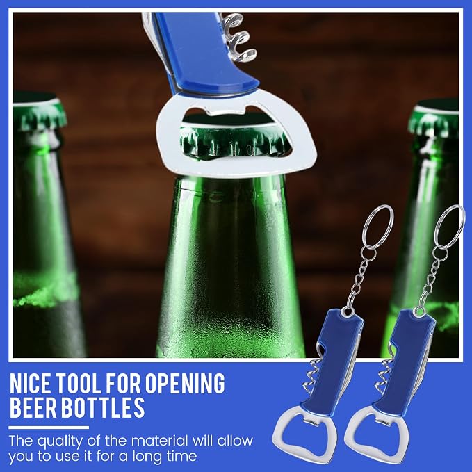 Ziliny 24 Pcs Bottle Opener Keychain Bulk Wine Bottle Beer Opener Keychain - Image 5