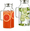 2 Pack 2 Liters/68 oz Square Glass Pitcher by ModernClearGlassVase
