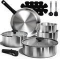 CAROTE Pots and Pans Set, Stainless Steel Cookware Set Detachable Handle by CAROTE