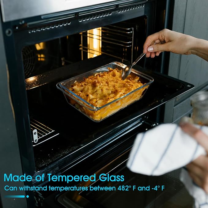 NUTRIUPS 2.4QT Rectangular Deep Glass Baking Dish, Glass Baking Pan - Image 4