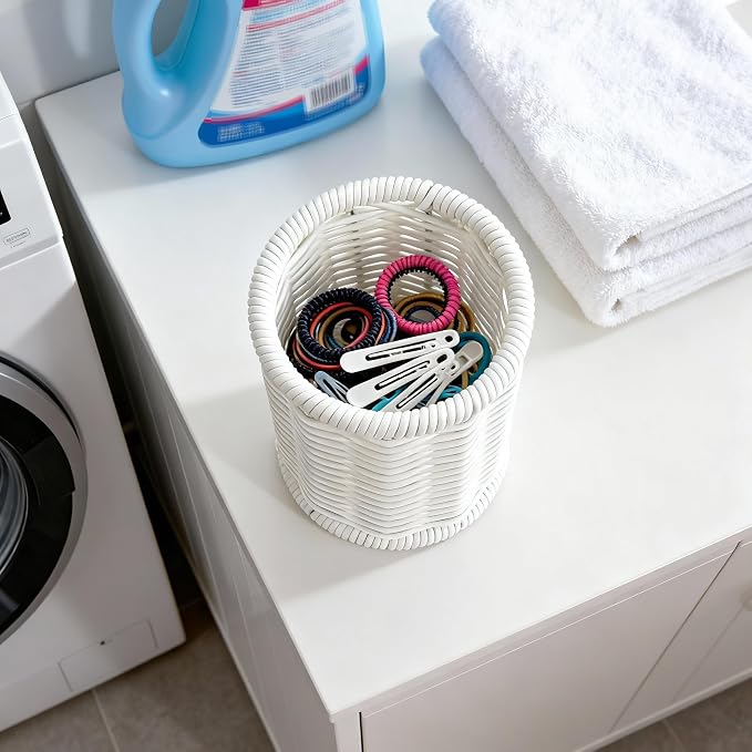 Rattan Jars, Rattan Desk Organizer, Bathroom Essentials Accessories Decor - Image 9