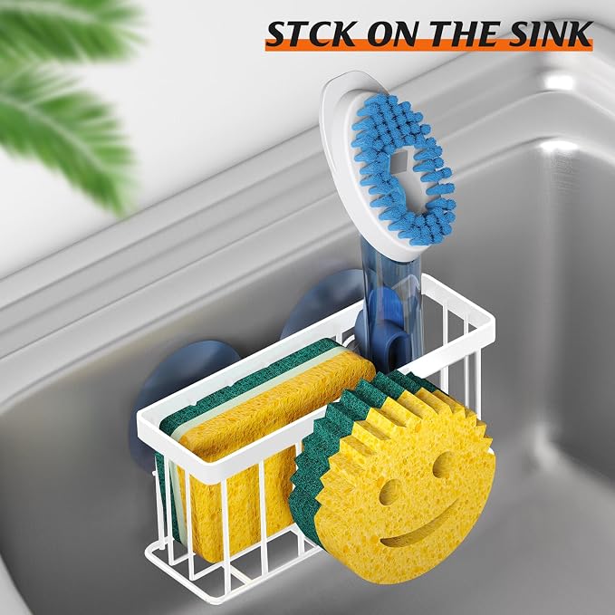MURLONG Sponge Holder Smiley Face, Sink Caddy, Kitchen Organizer - Image 5