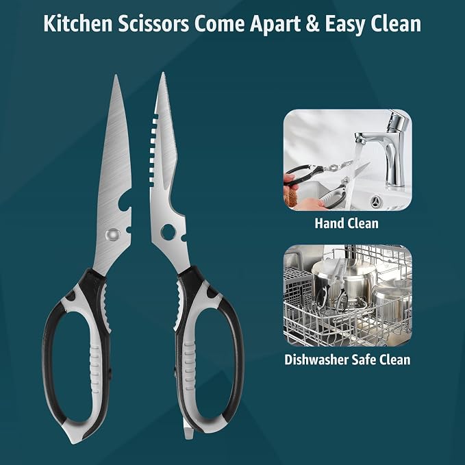 BoFuYuan Kitchen Scissors, 9-Inch Heavy Duty Multipurpose Food Cutting Shears - Image 2