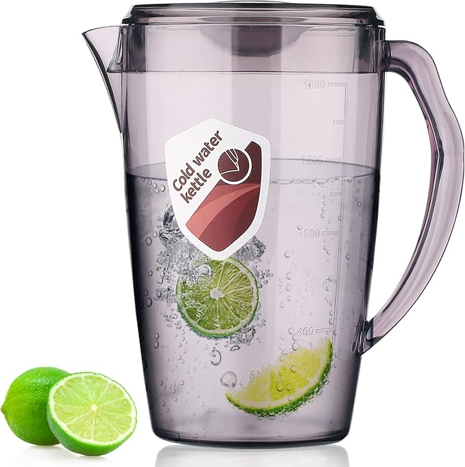 HOMQUEN Plastic Pitcher, 60 Oz/1.8L Water Carafe by HOMQUEN