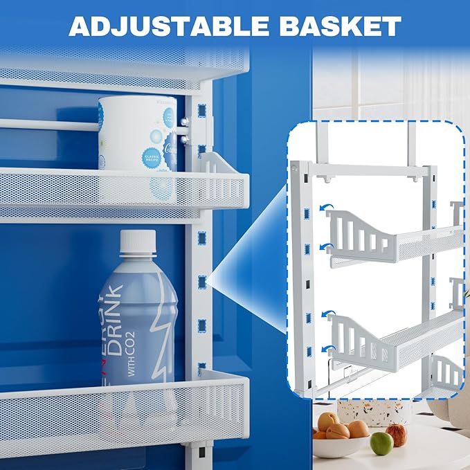 coobest 8-Tier Over the door Spice Rack Organizer, Large Heavy Duty Metal Wall - Image 5