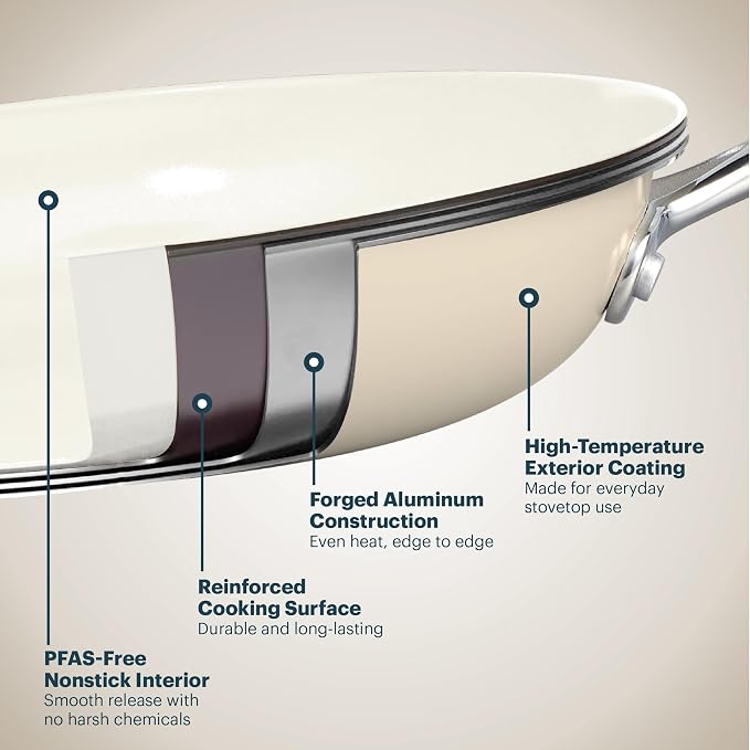 Pyrex 7-Piece Ceramic Cookware Set, Pots and Pans - Image 6
