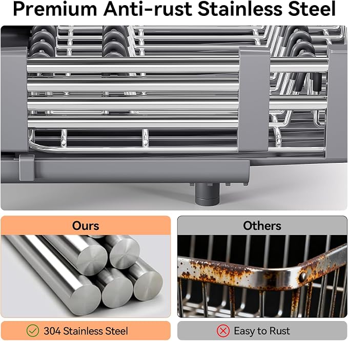 Urackify Stainless Steel Dish Drying Rack - Image 8