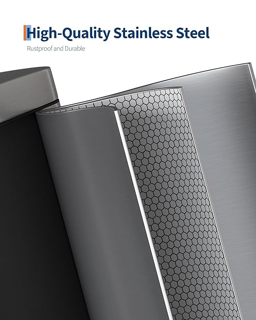 Garvee 30L & 6L Stainless Steel Step Trash Can Set of 2, 8+1.6 Gallon - Image 2