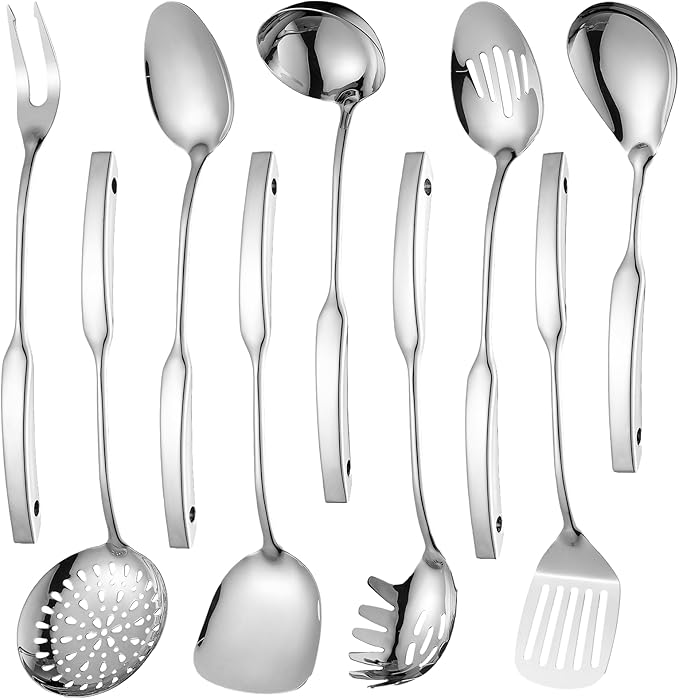 9PCS Silverware Set for 304 Stainless Steel Kitchen Utensils Set Cooking by IzurokBuynow