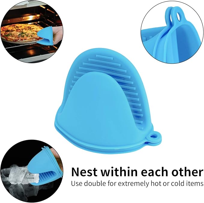 Vaincre 4PCS Silicone Oven Mitts Heat Resistant, Silicone Potholders - Image 7