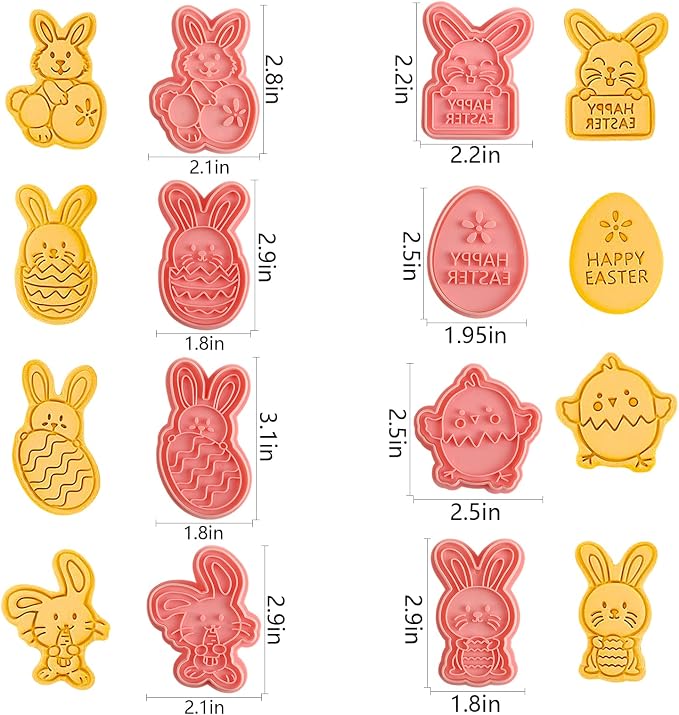 Easter Cookie Cutters Set, 3D Cookie Stamps - Image 3