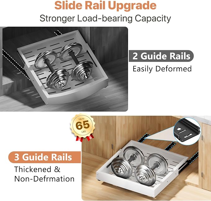 2 Pack Pull out Cabinet Organizer, Width Depth, - Image 5
