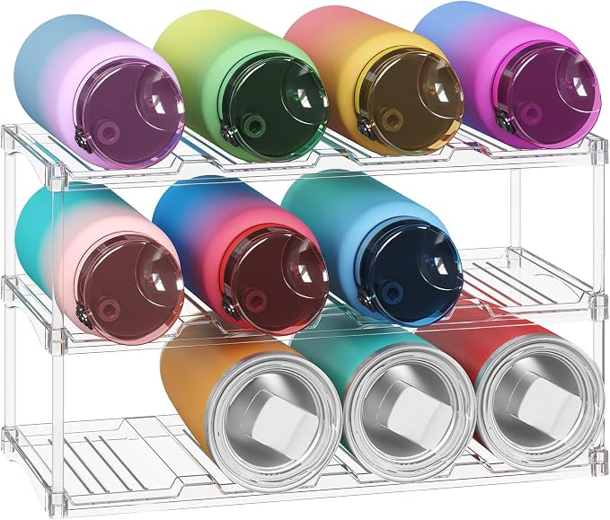 Lifewit Stackable Bottle Storage Organizer, Large Slot Water Bottle Tumbler Cup by Lifewit