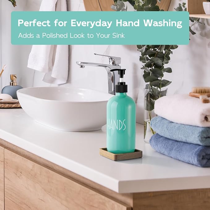 Turquoise Glass Hand Soap Dispenser - Image 6